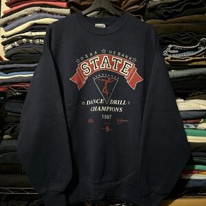 Jerzees Navy Blue "State Dance Drill Champions 1997" Crewneck Sweatshirt